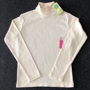 Gymboree‎ Girls 100% Cotton Cream Ribbed Long-Sleeved Turtleneck Shirt Size 8